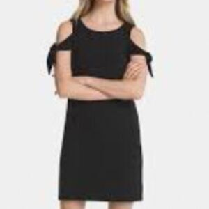 White House Black Market Cold Shoulder Tie Sleeve Dress Small